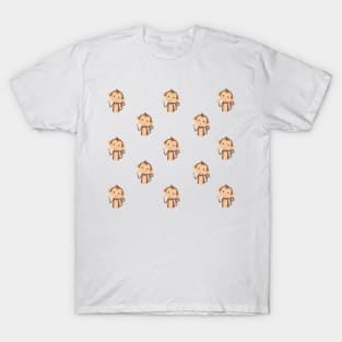 Brown monkey pattern T-Shirt